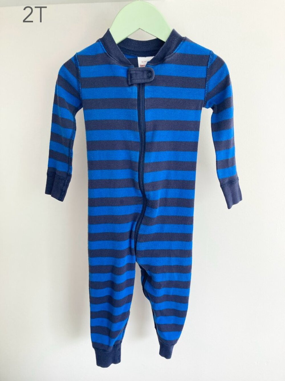 🪴5/$30 Hanna Andersson 2T Blue Stripe Zip Sleeper